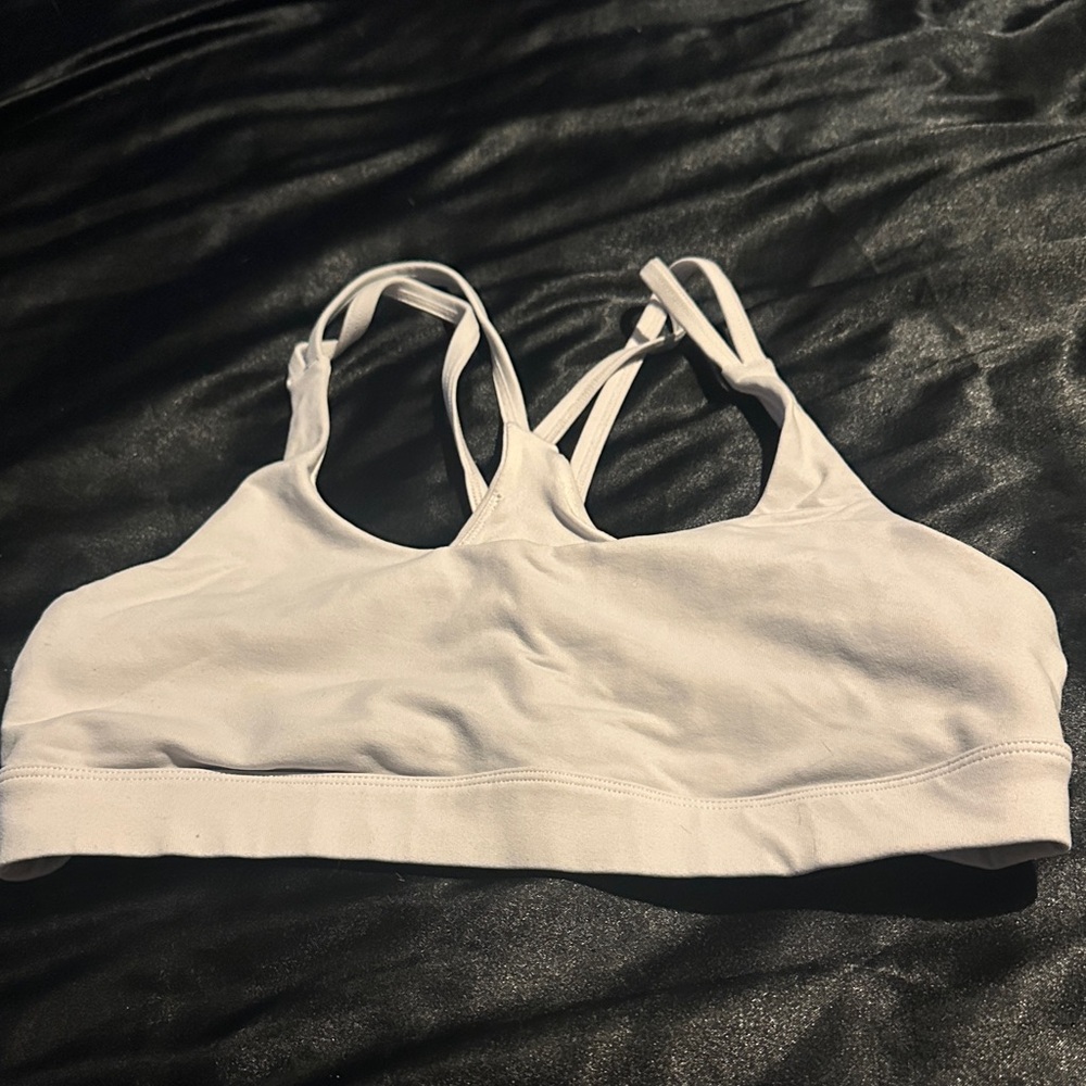 ALO Yoga White Strappy Sports Bra